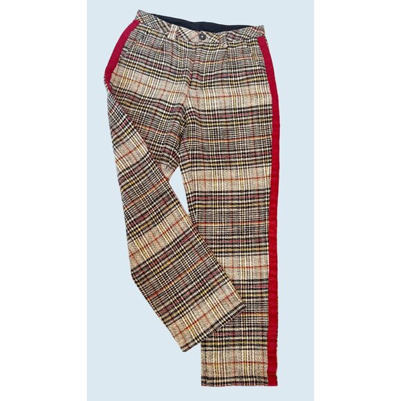 FREE PEOPLE Good Vibes Mid Rise Straight Leg Plaid Pants Sz 6 - Picture 3 of 8